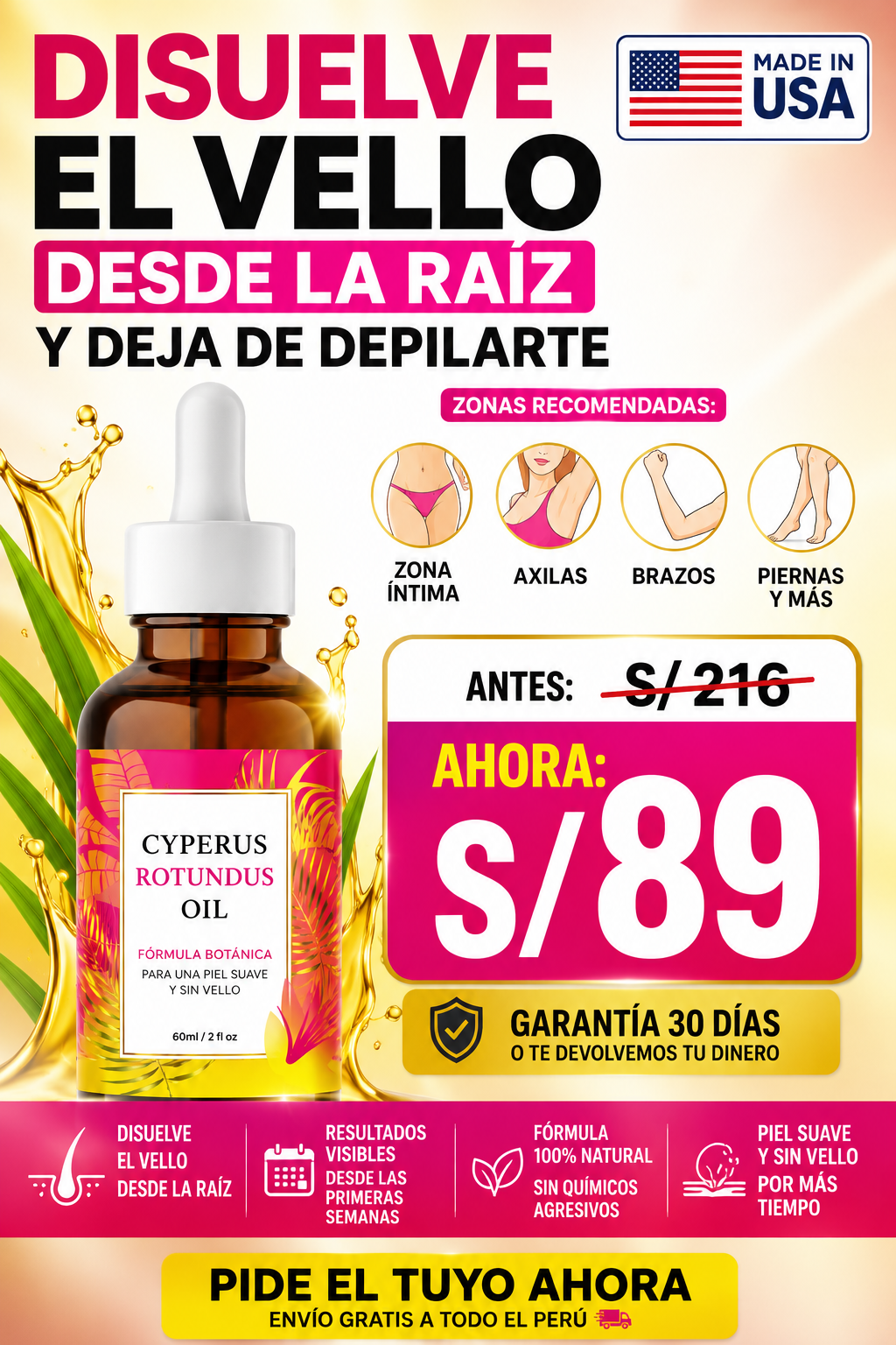 OIL CYPERUS - DISUELVE EL VELLO DESDE LA RAIZ